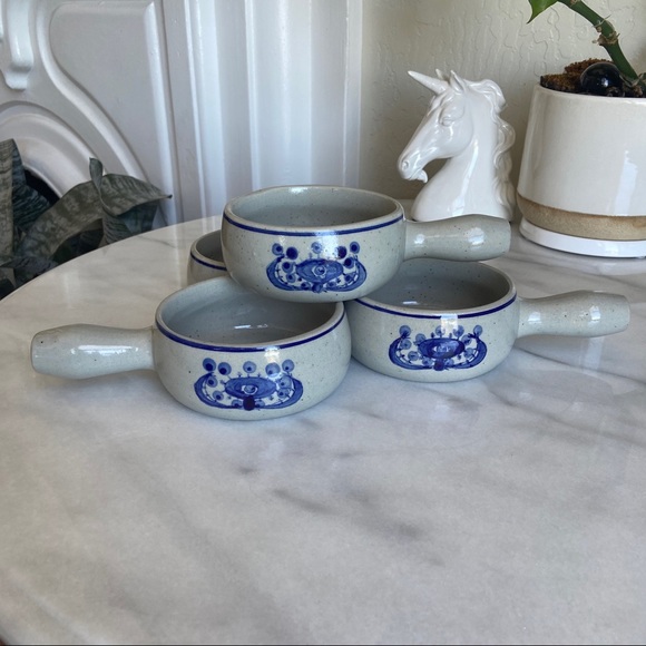 VINTAGE • 50s Ceramic Crocks Set of 4 Retro Kitchen European Midcentury Pottery - Picture 5 of 12